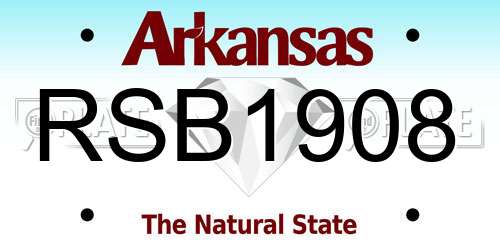 RSB1908 Arkansas License Plate