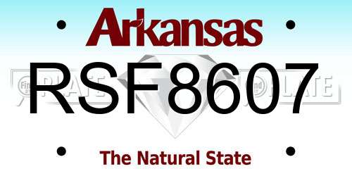 RSF8607 Arkansas License Plate