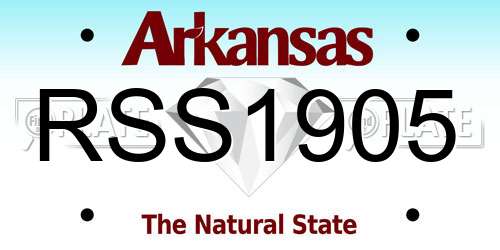 RSS1905 Arkansas License Plate