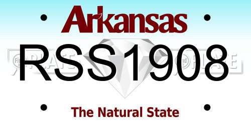 RSS1908 Arkansas License Plate
