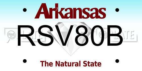 RSV80B Arkansas License Plate