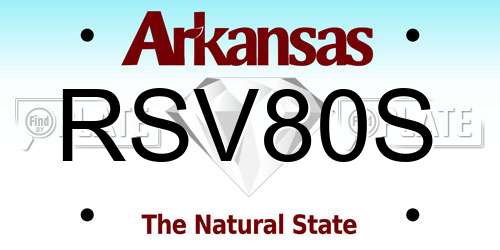 RSV80S Arkansas License Plate