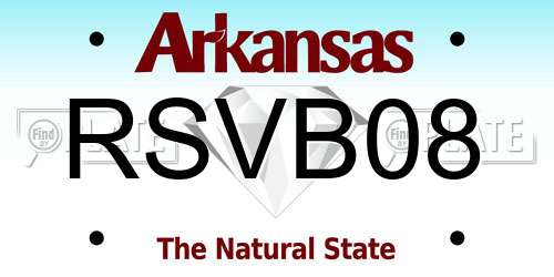 RSVB08 Arkansas License Plate