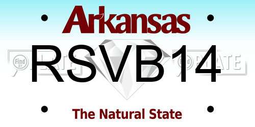 RSVB14 Arkansas License Plate