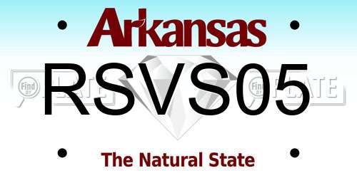 RSVS05 Arkansas License Plate