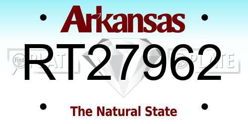 RT27962 Arkansas License Plate