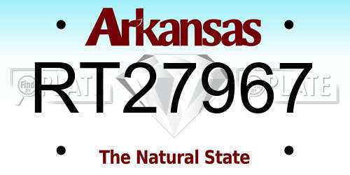 RT27967 Arkansas License Plate