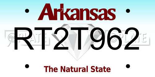 RT2T962 Arkansas License Plate