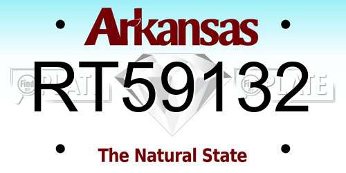 RT59132 Arkansas License Plate