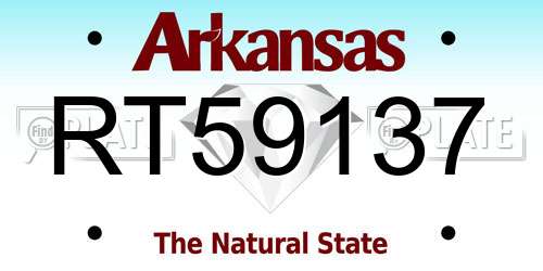 RT59137 Arkansas License Plate