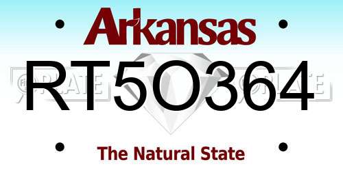 RT5O364 Arkansas License Plate