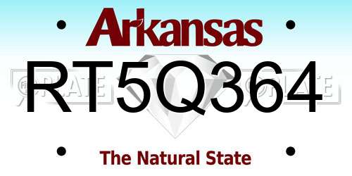 RT5Q364 Arkansas License Plate