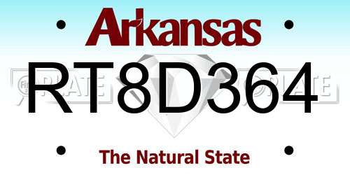 RT8D364 Arkansas License Plate