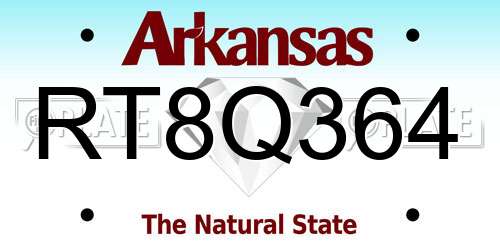 RT8Q364 Arkansas License Plate