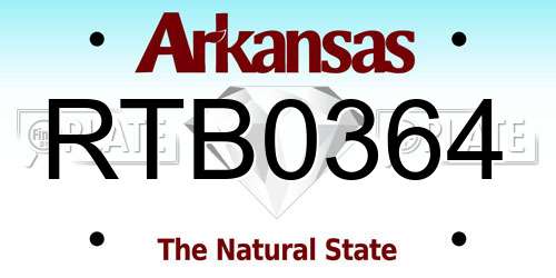 RTB0364 Arkansas License Plate