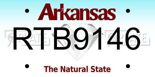 RTB9146 Arkansas License Plate