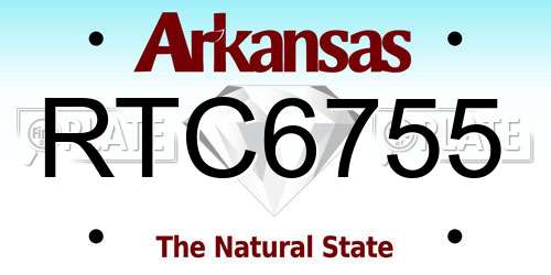 RTC6755 Arkansas License Plate