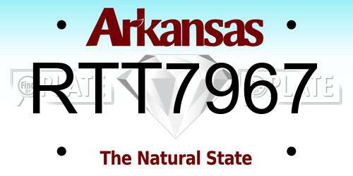 RTT7967 Arkansas License Plate