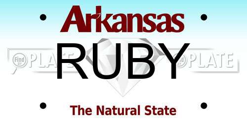 RUBY Arkansas License Plate