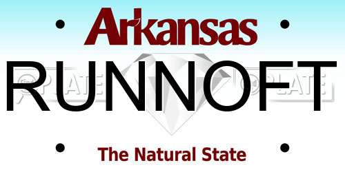 RUNNOFT Arkansas License Plate
