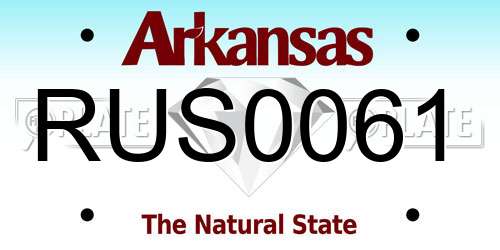 RUS0061 Arkansas License Plate