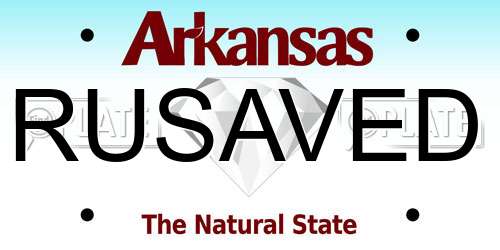 RUSAVED Arkansas License Plate