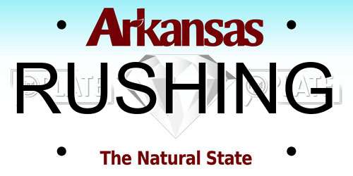 RUSHING Arkansas License Plate