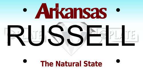 RUSSELL Arkansas License Plate