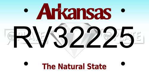 RV32225 Arkansas License Plate