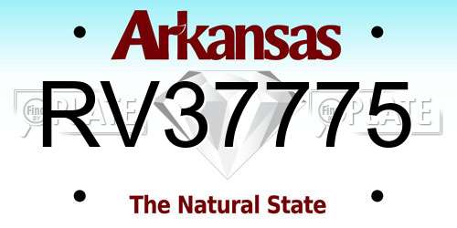 RV37775 Arkansas License Plate