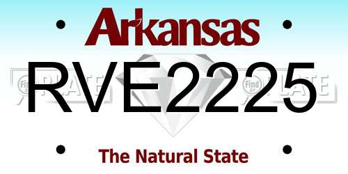 RVE2225 Arkansas License Plate