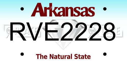 RVE2228 Arkansas License Plate