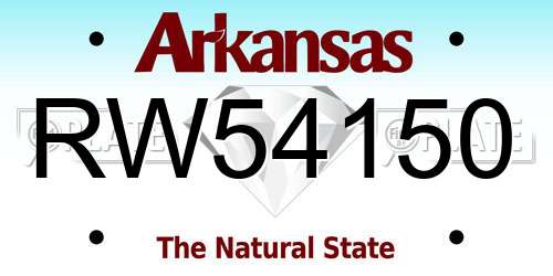 RW54150 Arkansas License Plate