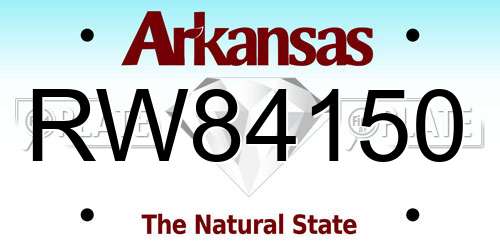 RW84150 Arkansas License Plate