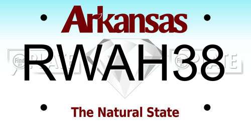 RWAH38 Arkansas License Plate