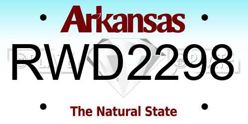 RWD2298 Arkansas License Plate