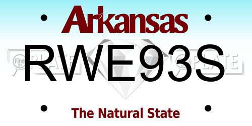 RWE93S Arkansas License Plate