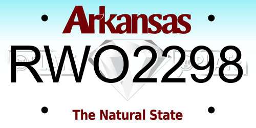 RWO2298 Arkansas License Plate