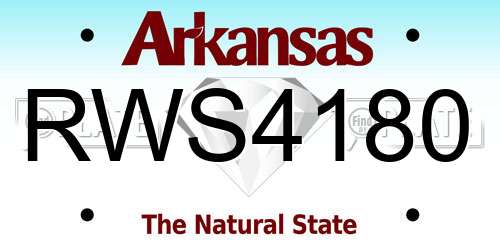RWS4180 Arkansas License Plate