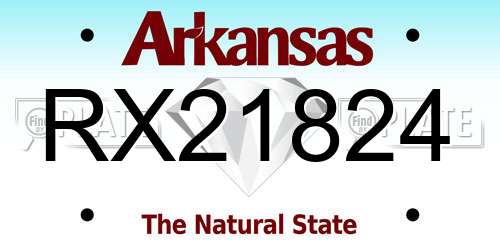 RX21824 Arkansas License Plate