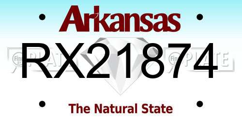RX21874 Arkansas License Plate