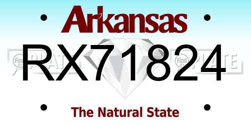 RX71824 Arkansas License Plate