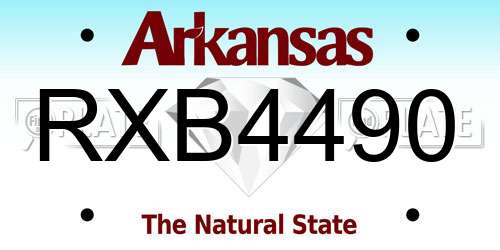 RXB4490 Arkansas License Plate