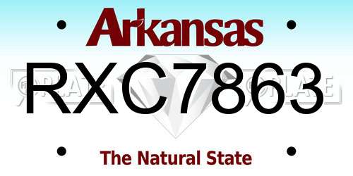 RXC7863 Arkansas License Plate