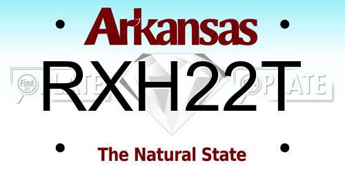 RXH22T Arkansas License Plate