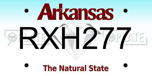 RXH277 Arkansas License Plate