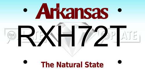 RXH72T Arkansas License Plate