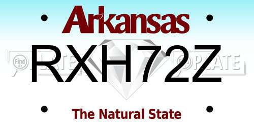 RXH72Z Arkansas License Plate