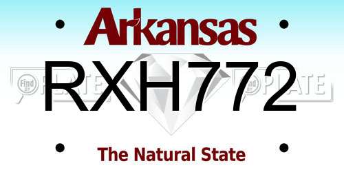 RXH772 Arkansas License Plate