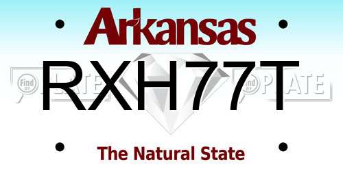 RXH77T Arkansas License Plate
